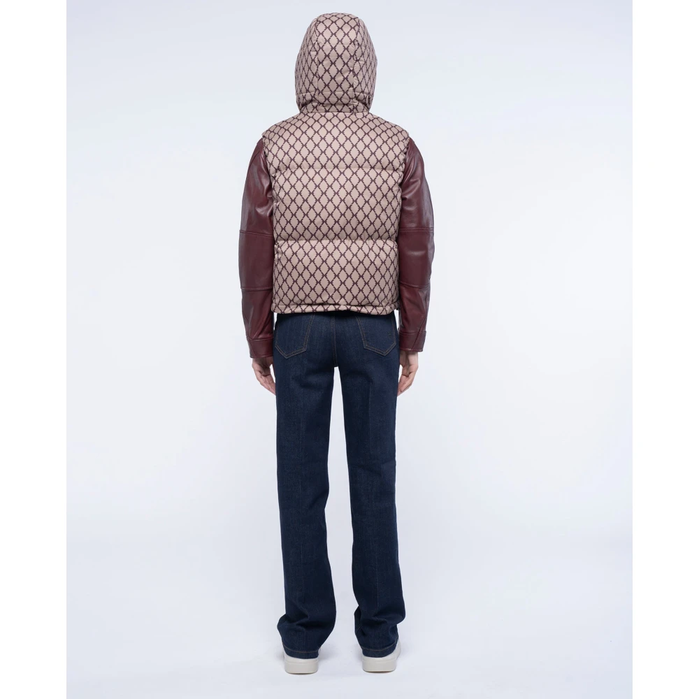 John Richmond Gewatteerd vest met capuchon collectiepatroon Multicolor Dames