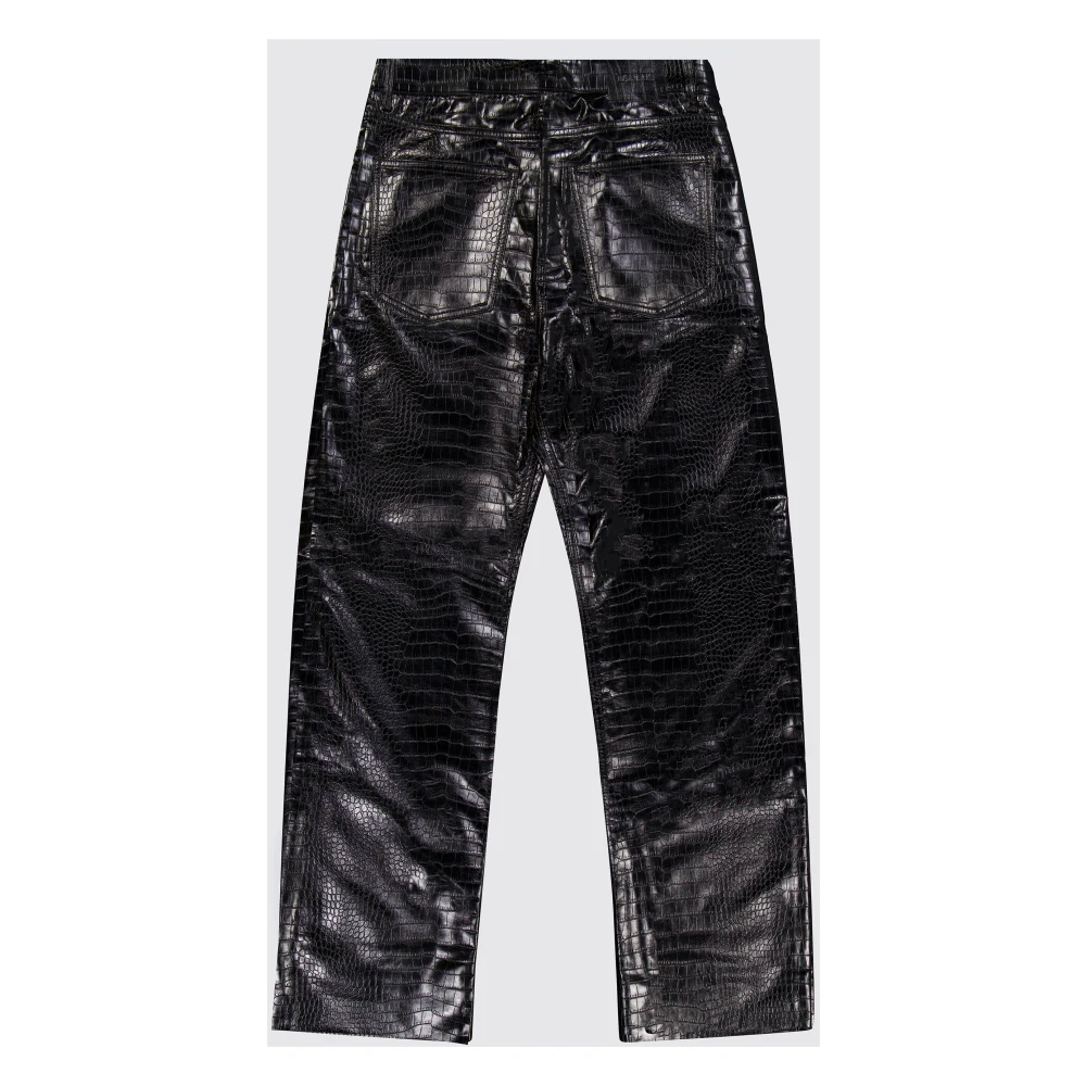 Laneus Cocco Leren Broek Regular Fit Italië Black Heren