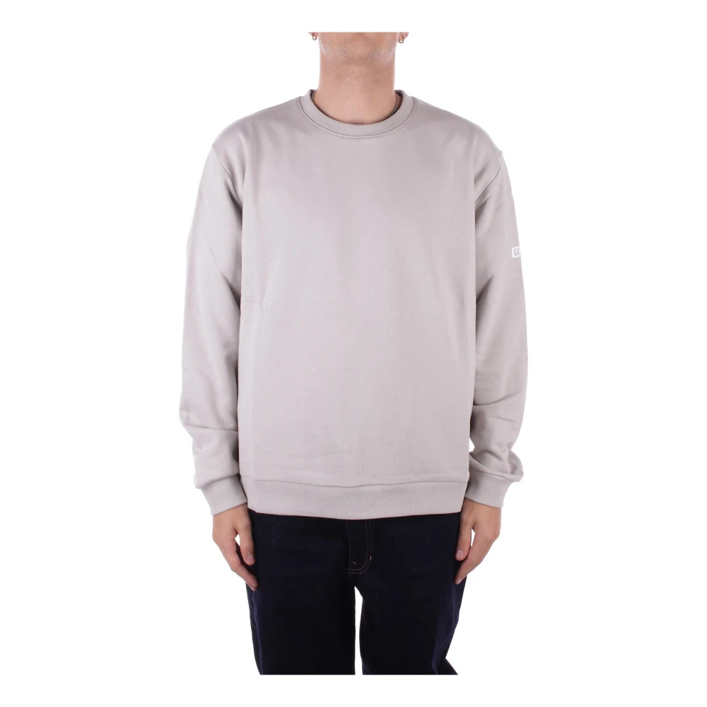 Gcds Grijze Logo Sweater Unisex Katoen Gray Heren