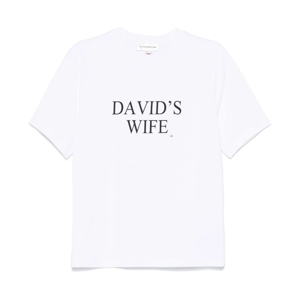 Victoria Beckham Biologisch Katoen Slogan Print T-shirt White Dames