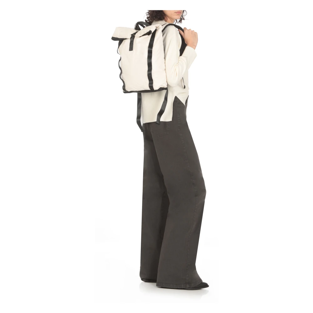 Rains Beige Waterdichte Stoffen Rugzak met Handvat Beige Dames