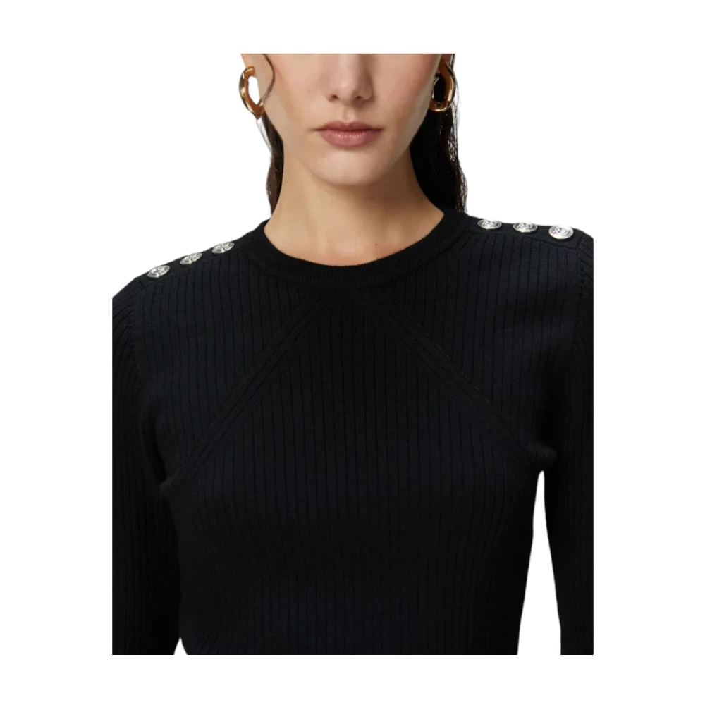 pinko Stijlvolle Gebreide Top Black Dames