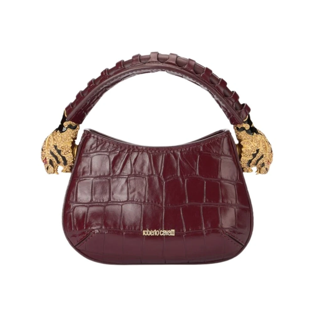 Roberto Cavalli Purple Mini Bags, Female, One Size, Tiger Head Hobo Bag