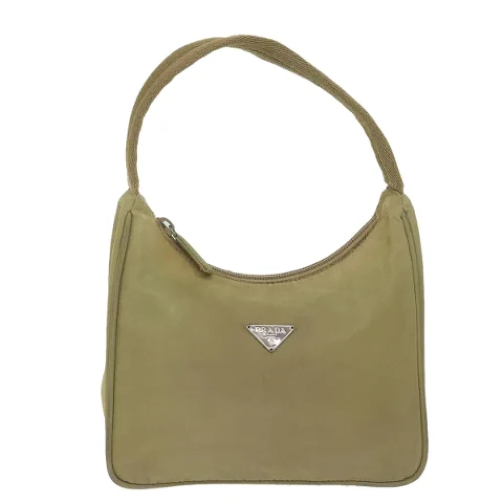 Prada Vintage Pre-owned Canvas shoulder-bags Green Dames