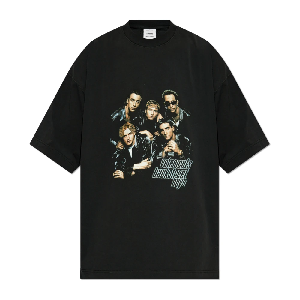 Vetements Bedrukt T-shirt Black Heren
