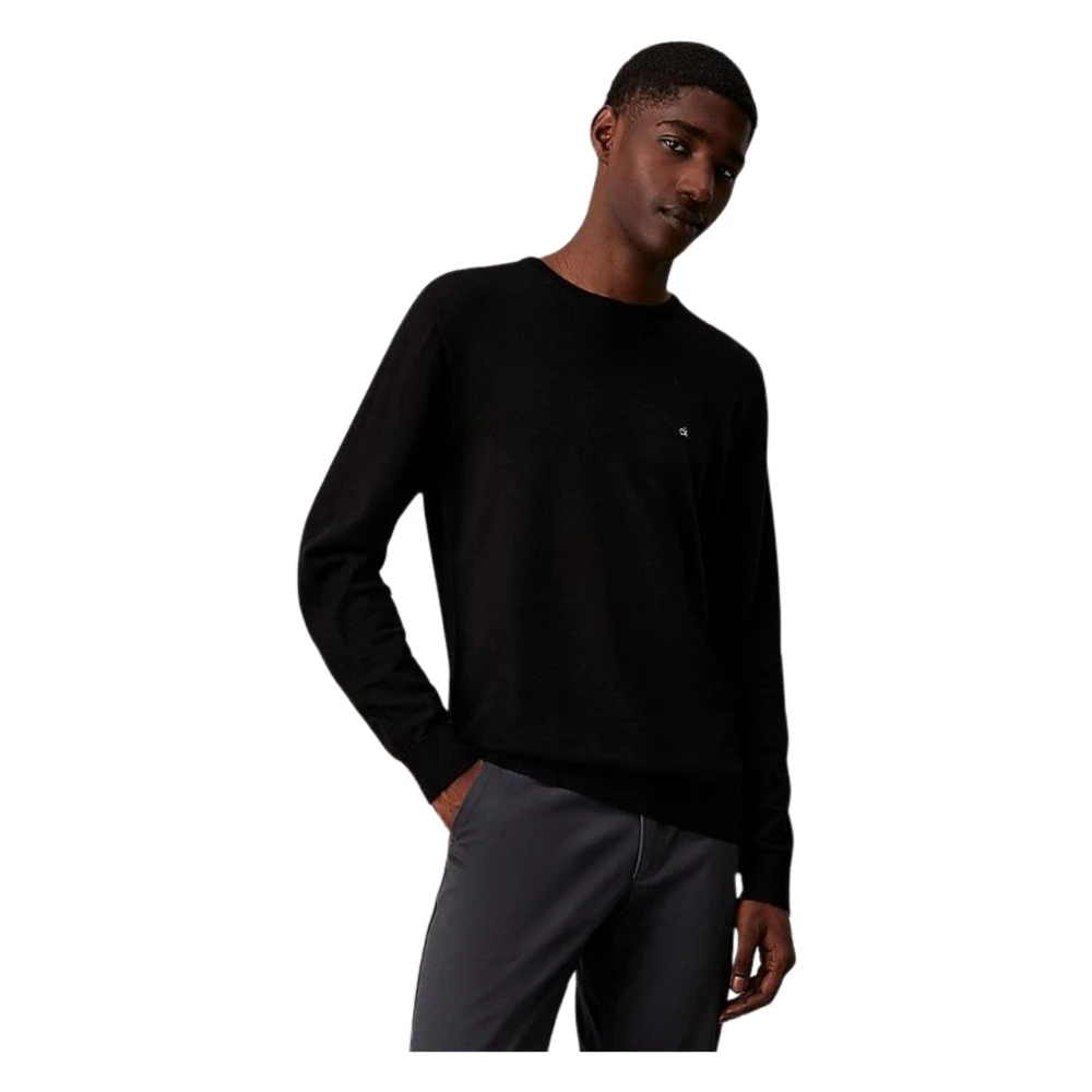 Calvin Klein Zwarte Trui Moderne Stijl Black Heren