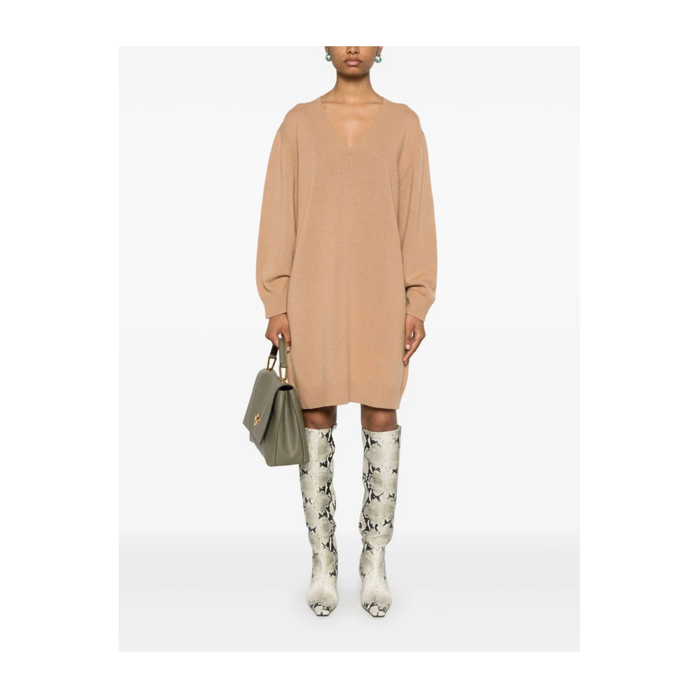 Fabiana Filippi Elegante Zijden Jurk voor Vrouwen Beige Dames