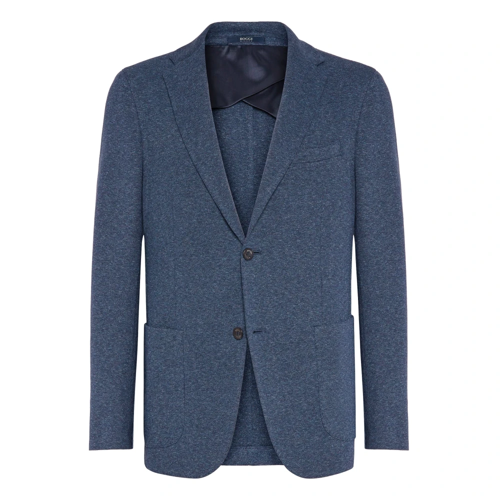 Boggi Milano Katoenen Jersey Jas Blue Heren