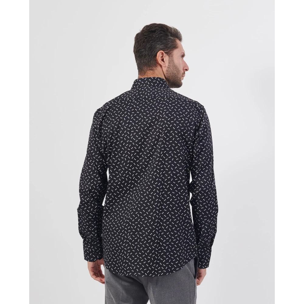 Hugo Boss Moderne Zwarte Overhemd met Regular Fit Black Heren