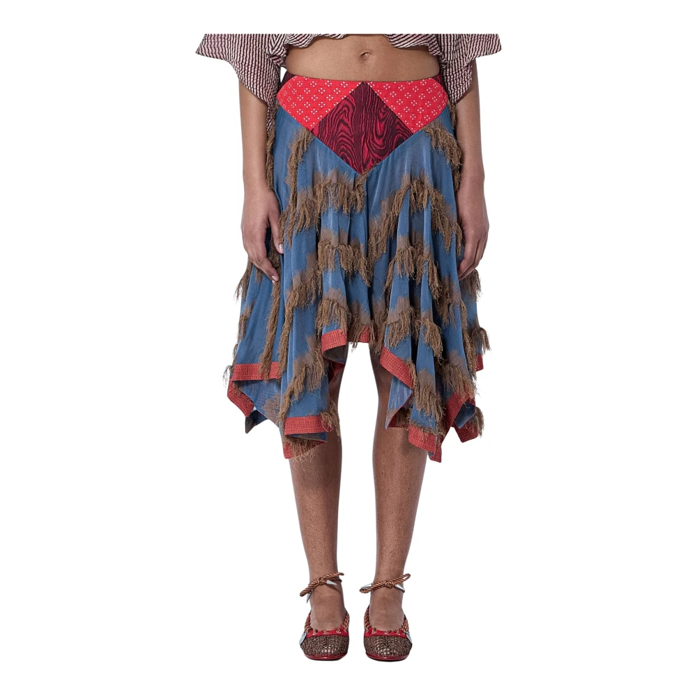Kiko Kostadinov Women's Blue Midi Skirts, S, Klapheck Skirt