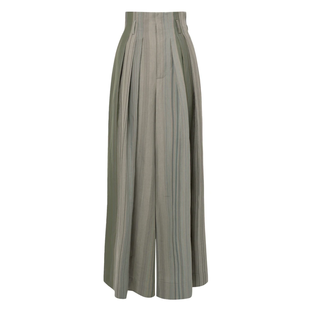 Vivienne Westwood Women's Green Bag Trousers - Wide Trousers - M - Trousers