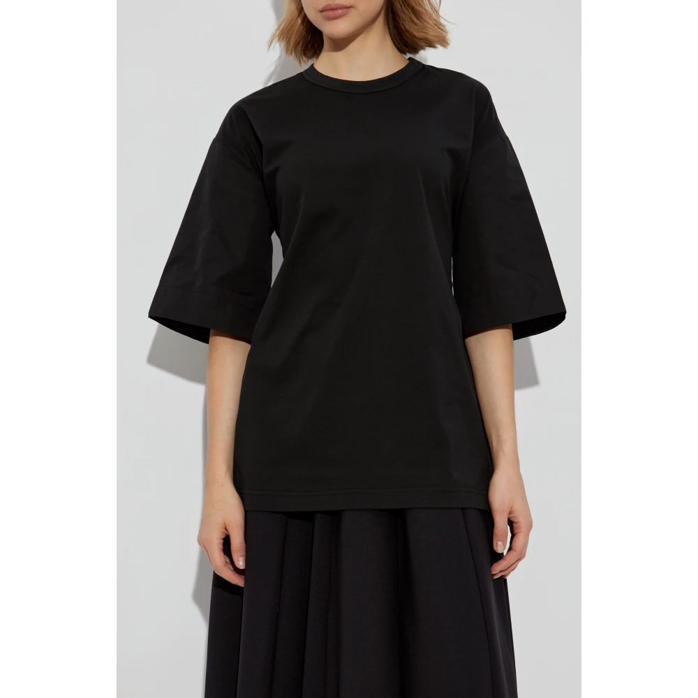 Fabiana Filippi T-shirt met trekkoorden Black Dames