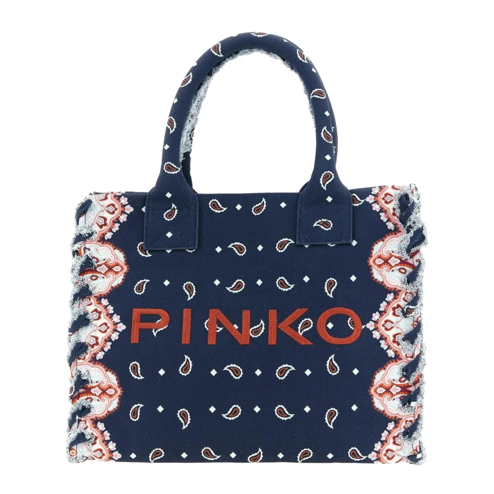 Pinko Blue Shopping Bags, Female, One Size, Shopper Media Beach