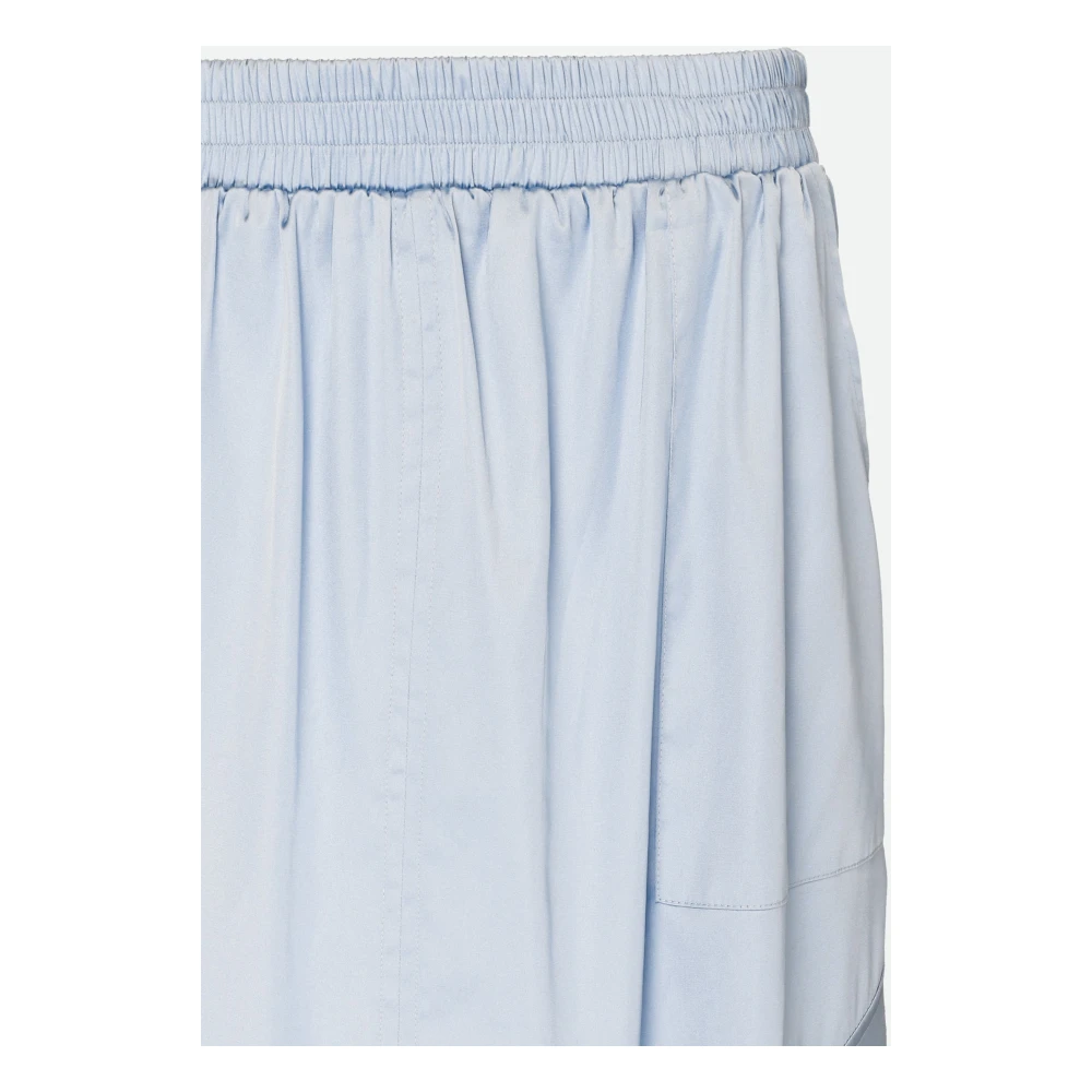 Twinset Blauwe Cargo Midi Rok met Elastische Tailleband Blue Dames