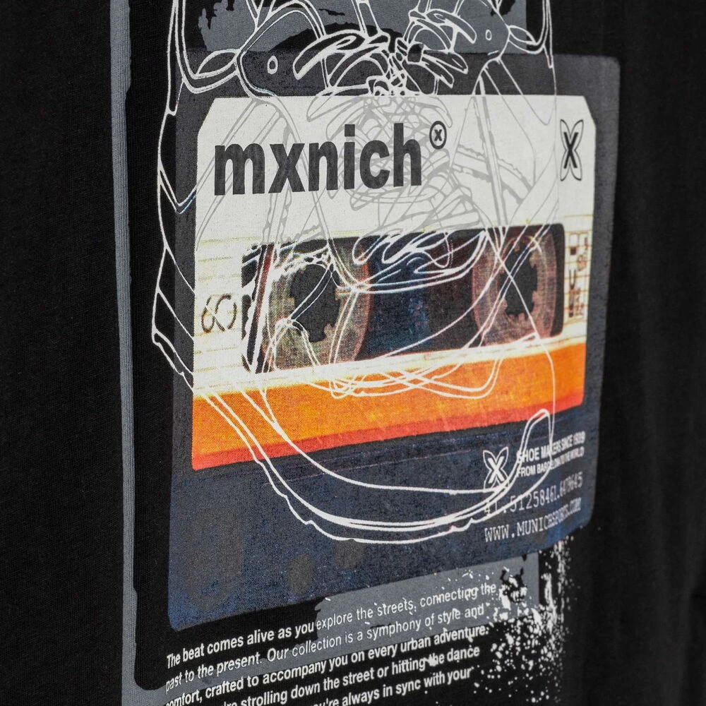 Munich Urban Oversize Bedrukt T-shirt Zwart Black Heren