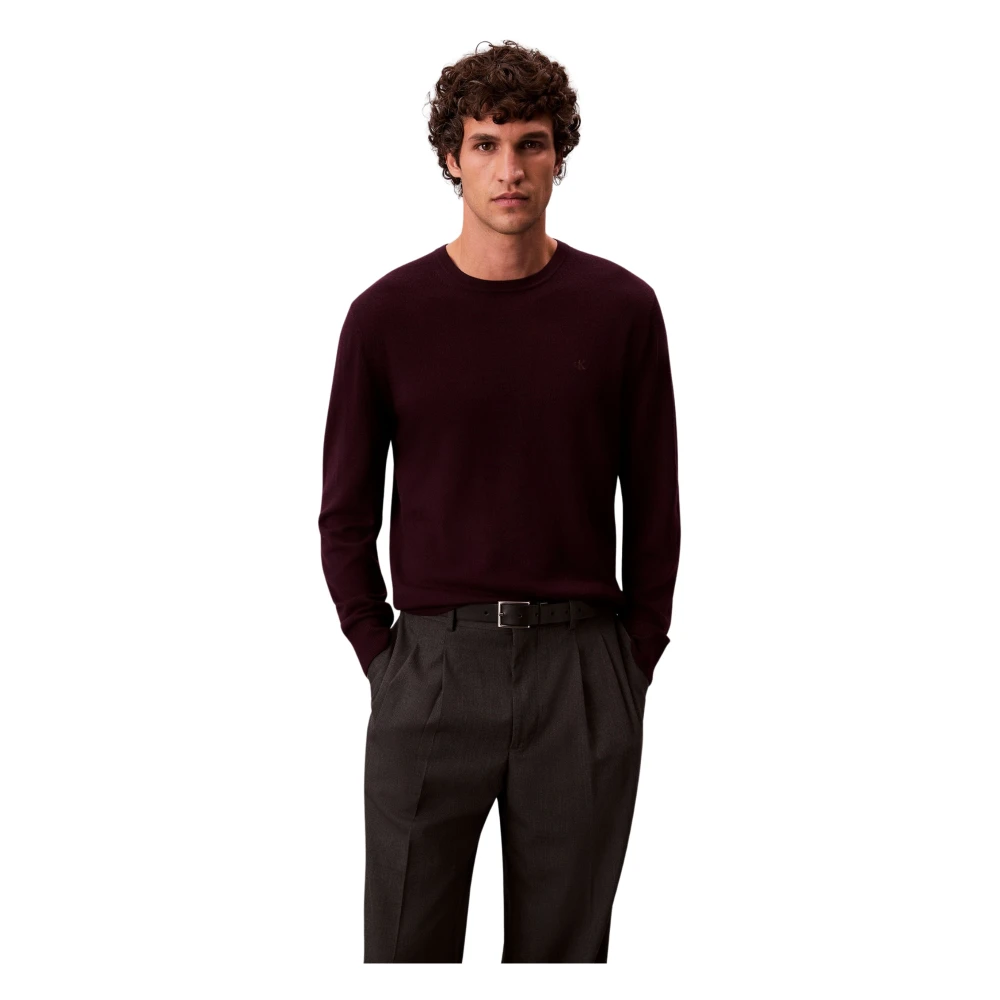 Calvin Klein Mannelijk Bruin Truien & Vesten Heren, Xl, Wol, Merino Wol Trui