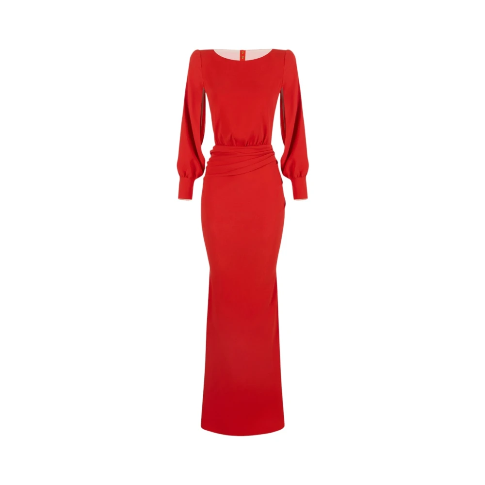 Elisabetta Franchi Red Gowns, Female, L, Carpet Dress In Lightweight Crepe