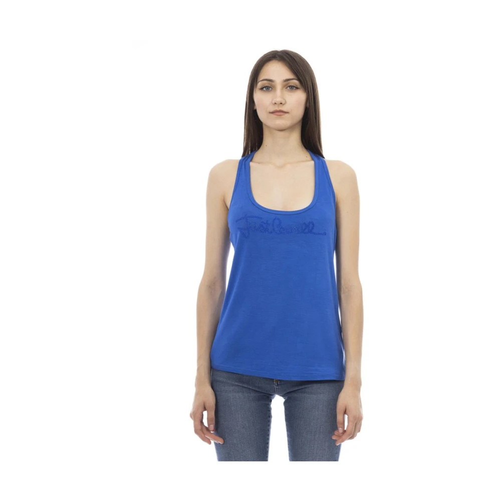 Just Cavalli , Sleeveless Tops, Female, Blue, Xl, Long Tank Top