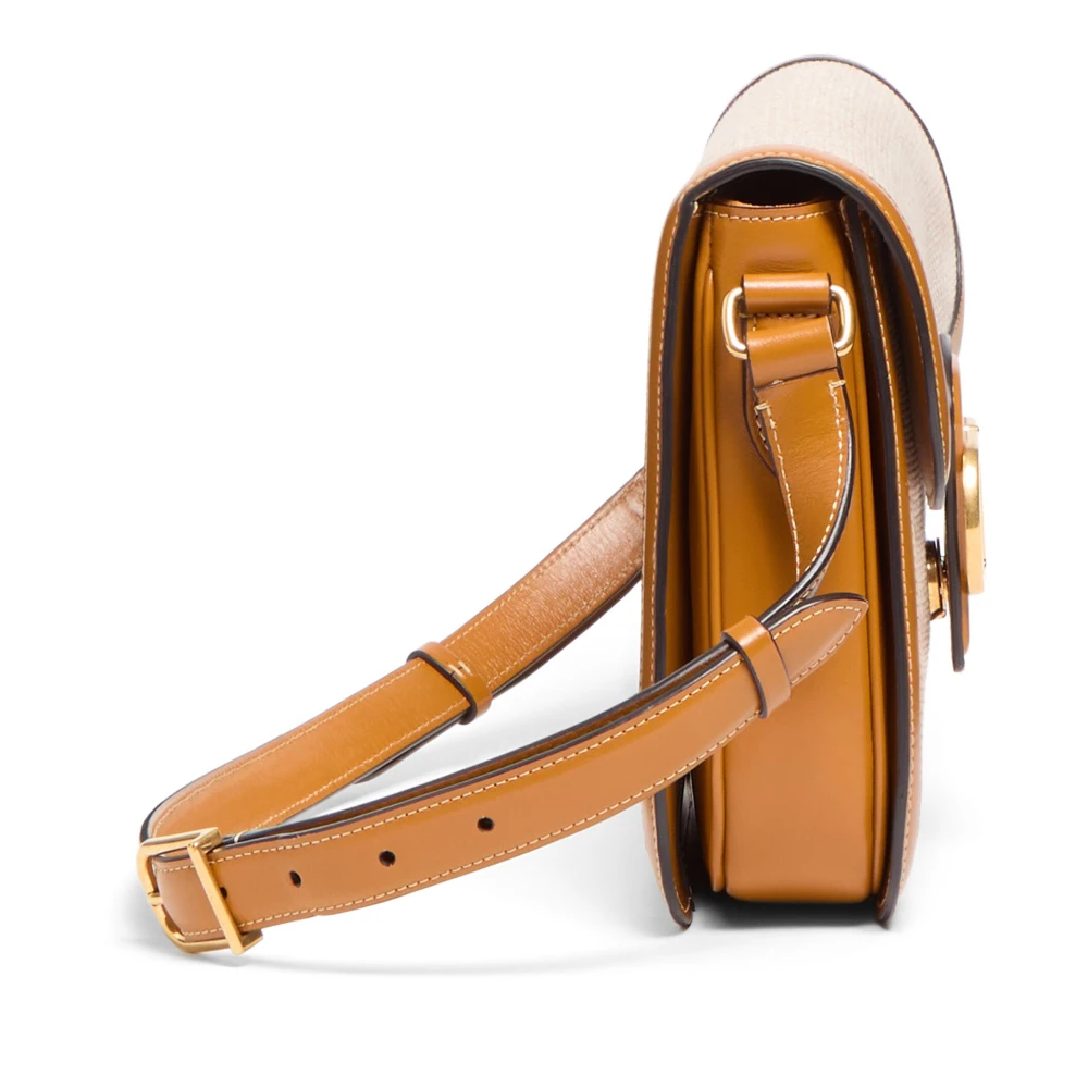 Valentino Garavani 9To5 Schoudertas Beige Canvas Leer Beige Dames