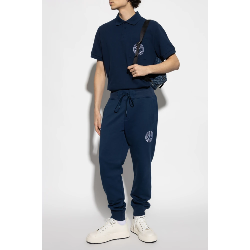 Versace Jeans Couture Polo met logo Blue Heren
