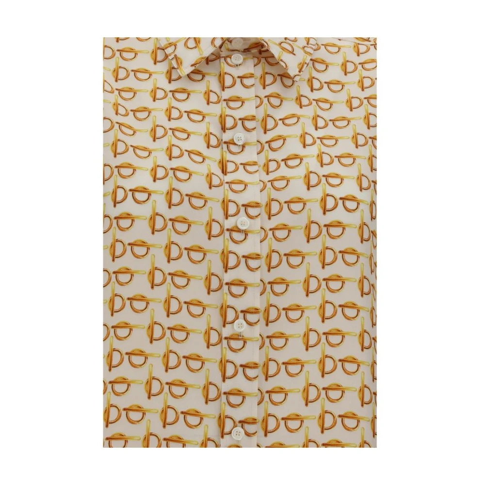 Burberry Zijden Overhemd met Geometrische Print Multicolor Dames