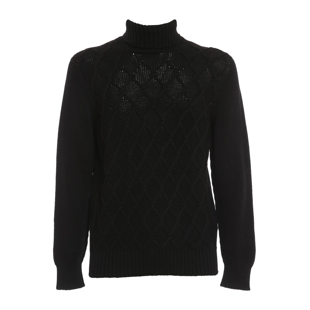 Drumohr Svart Ull Turtleneck Tröja Black, Herr