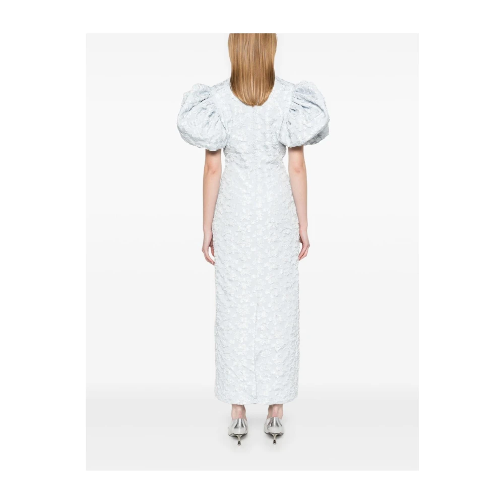 Rotate Birger Christensen Lichtblauwe Jurk met Ronde Hals Blue Dames