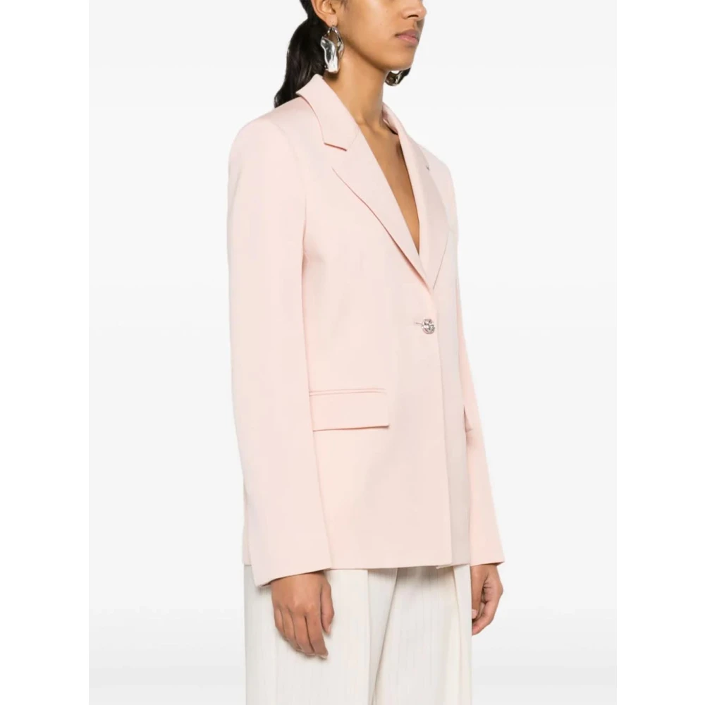 Lanvin Rose Enkellange Getailleerde Jas Pink Dames