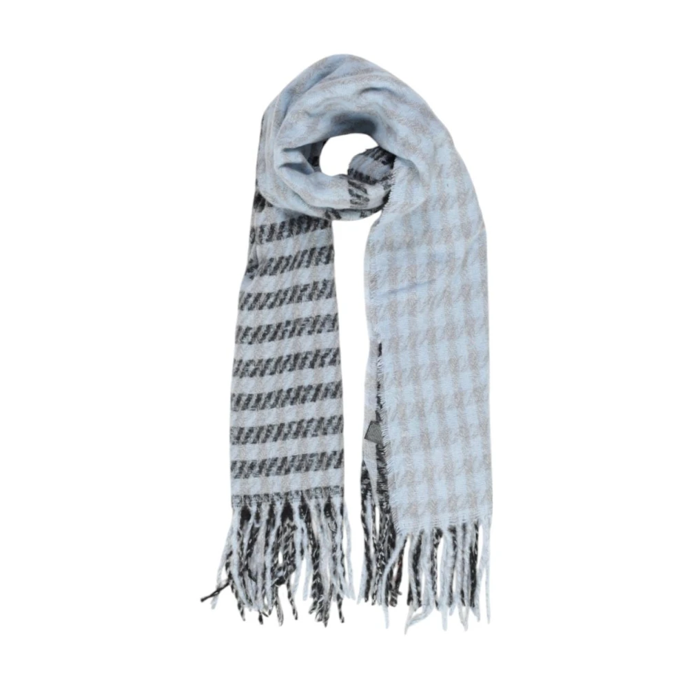 Only Geometrisch Patroon Mode Sjaal Blue Dames