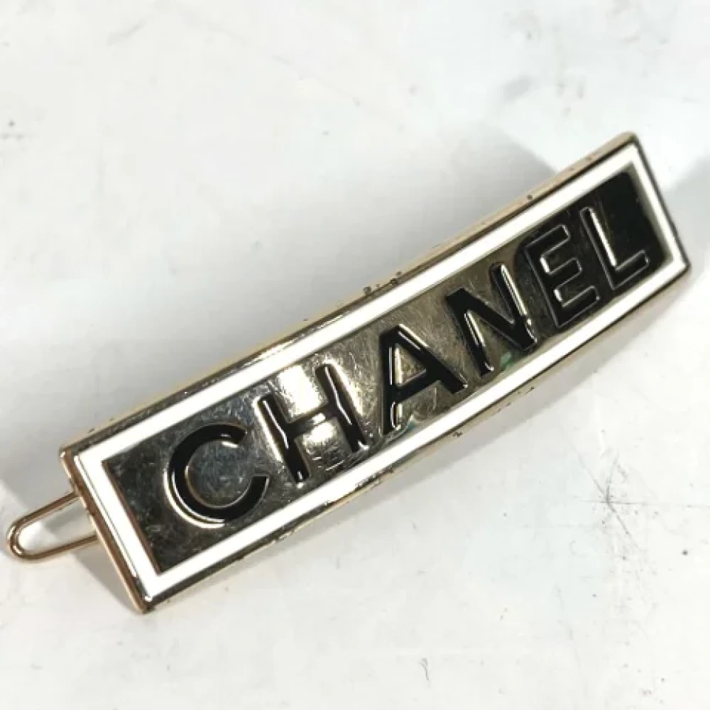 Chanel Vintage Pre-owned Metal hair-accessories Yellow Dames