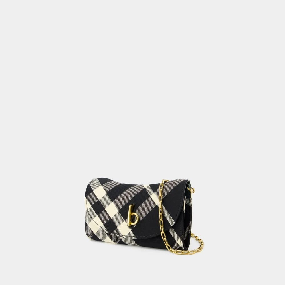 Burberry Zwarte Rocking Horse Portemonnee Op Ketting Black Dames