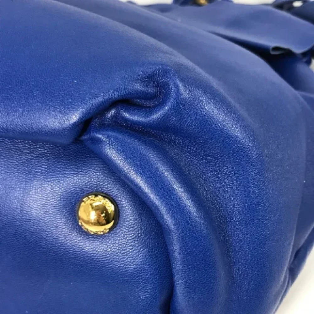 Prada Vintage Pre-owned Leather prada-bags Blue Dames