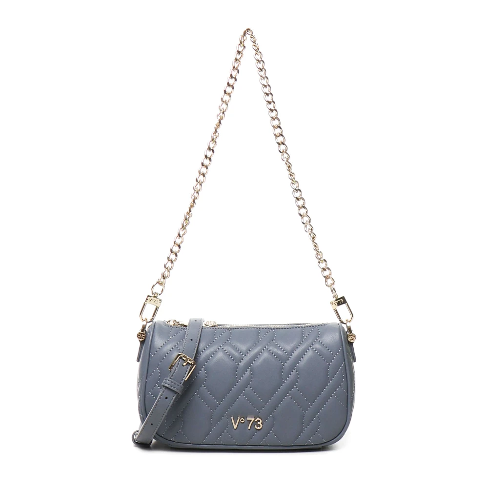 V73 Denim Maxi Gewatteerde Tas met Rits Blue Dames
