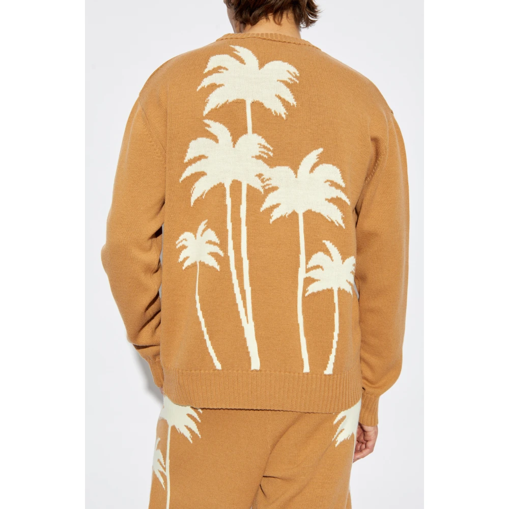 Palm Angels Trui met palm patroon Brown Heren