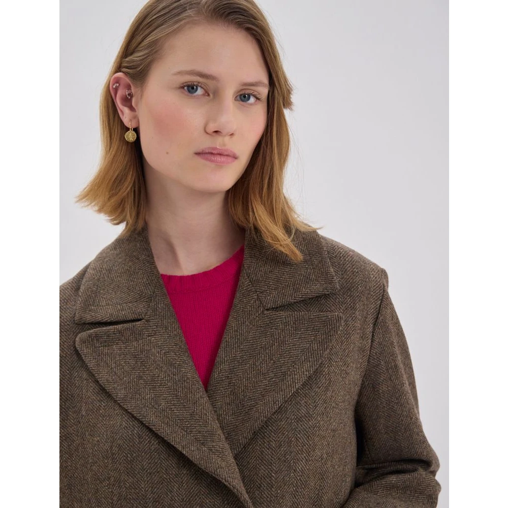 Ines De La Fressange Paris Denise Coat Brown Dames