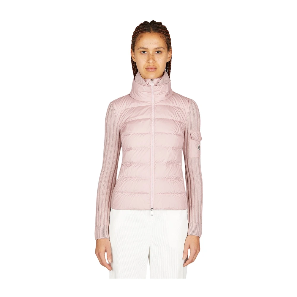 Moncler Quiltad Ull Cardigan Pink, Dam