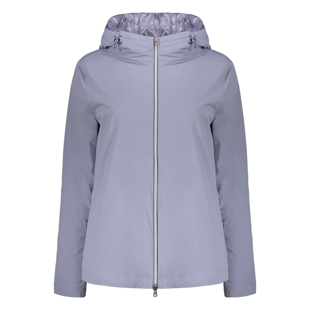 Herno Hooded Down Jacket met Trekkoord Purple Dames