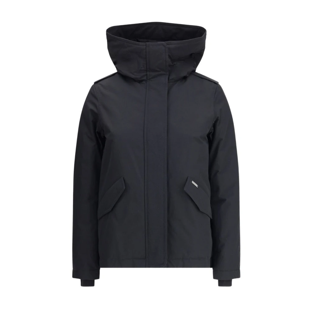 Woolrich Women's Black Winter Jackets, L, Hooded Quilted Jacket