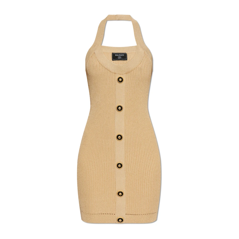 Balmain Off-shoulder jurk Beige Dames