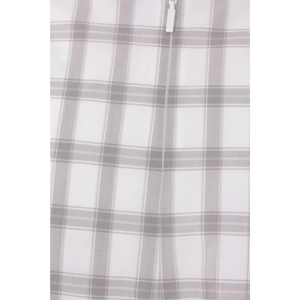 Loewe Geruite Dubbellaagse Katoenen Rok White Dames