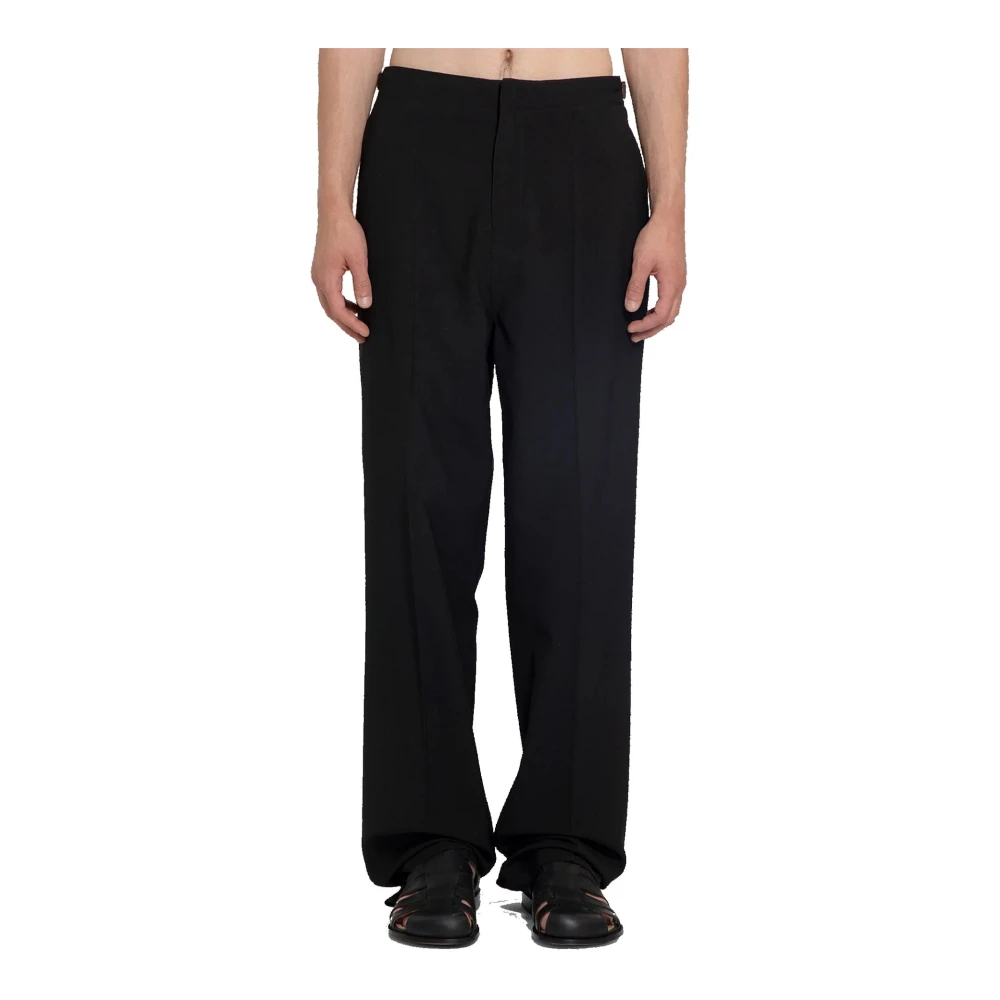 Loewe Zwarte Wollen Broek Stijlvolle Gesp Black Heren