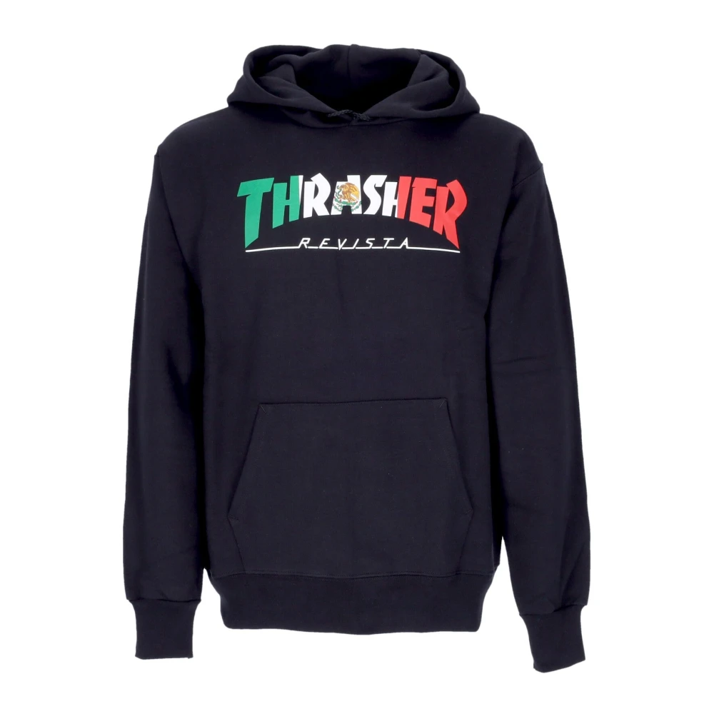 Thrasher Mexico Zwarte Hoodie Lang Sweatshirt Black Heren