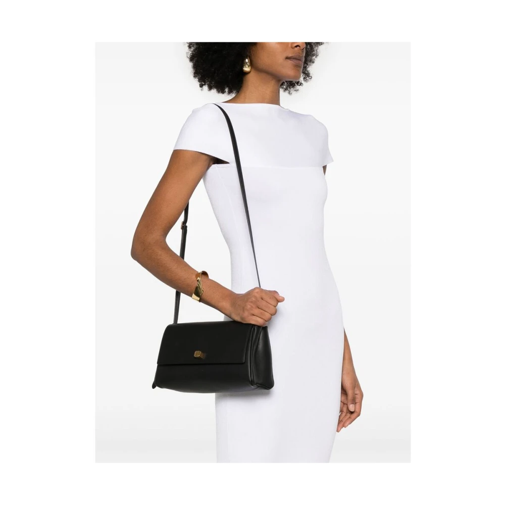 Khaite Zwarte Schoudertas met Kaartsleuf Black Dames