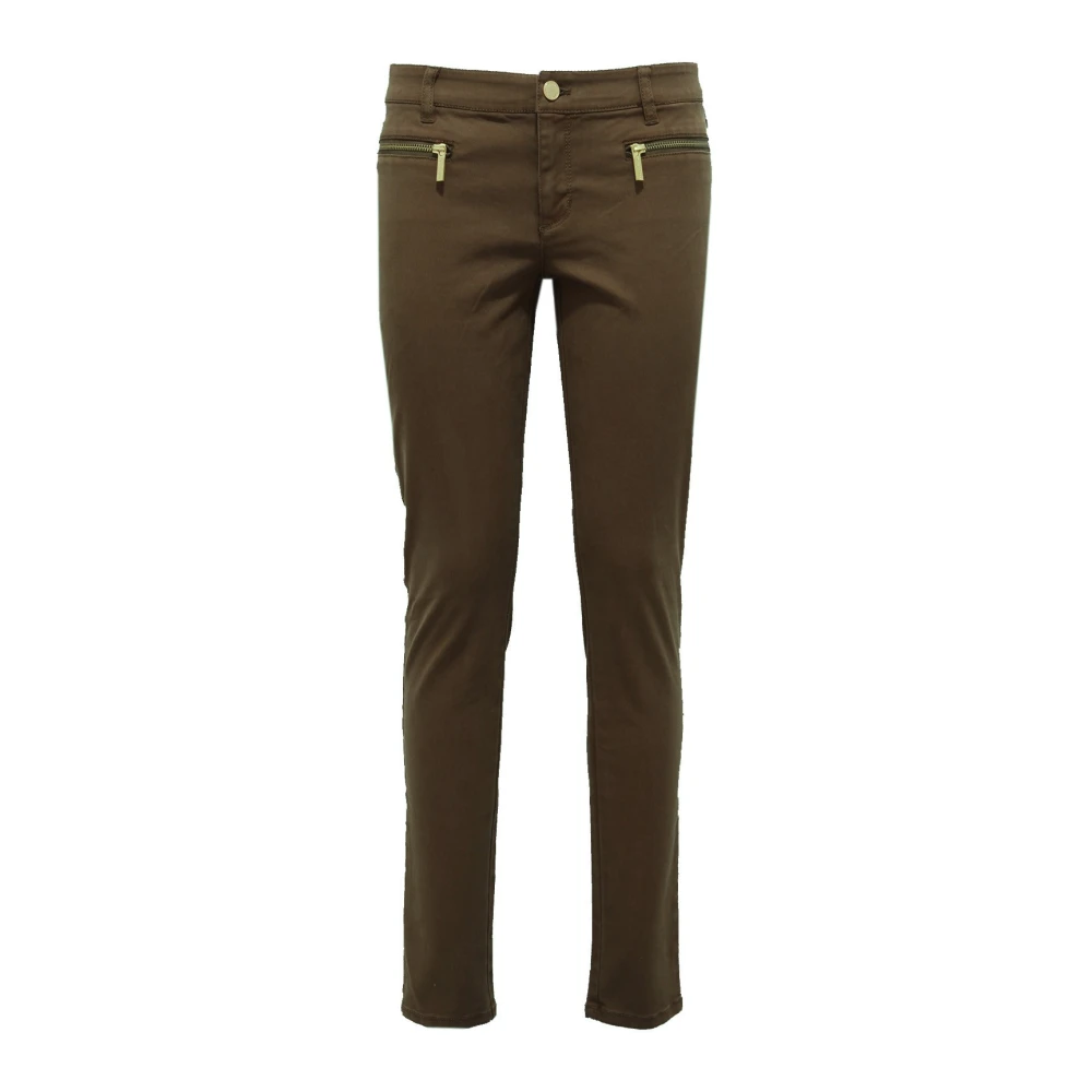 Michael Kors Women's Brown Skinny Duffle Trousers - Slim-Fit Trousers - Xs - Trousers