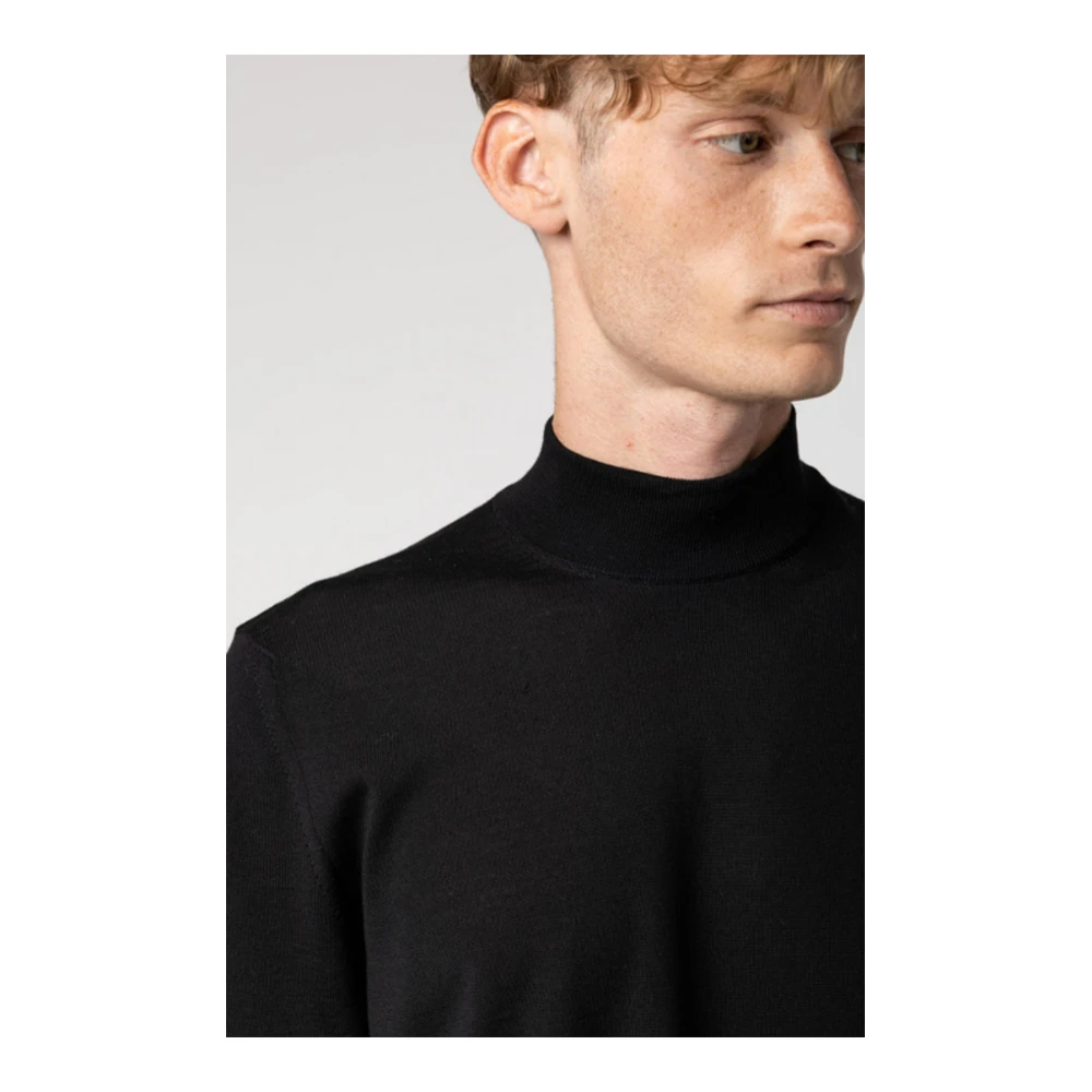 Drumohr Zwarte wollen coltrui Black Heren