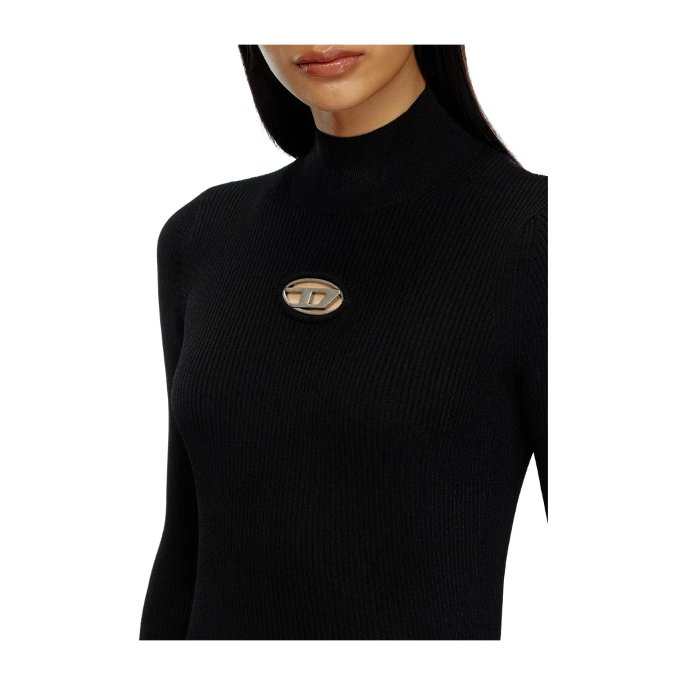 Diesel Veelzijdige Ribtop met Ovaal D-detail Black Dames