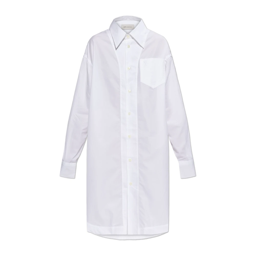 Ami Paris Femme Blanc - Dresses > Day Dresses > Shirt Dresses