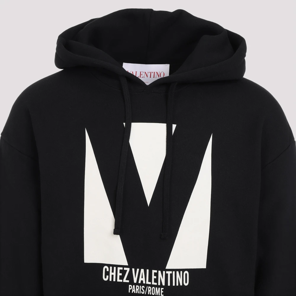 Valentino Zwarte Sweatshirt Verhoog Garderobe Mode Statement Black Heren