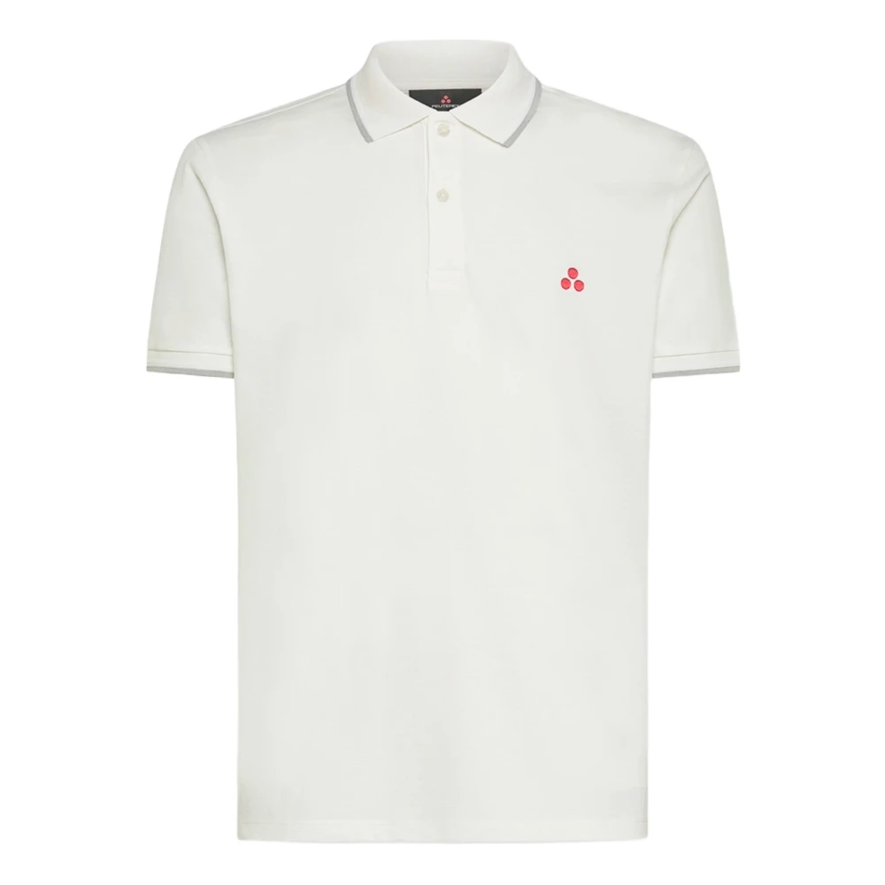 Peuterey White Polo Shirts, Male, S, Polo Shirt With Embroidered Logo