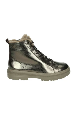Sportiga Brons Läder Sneakers